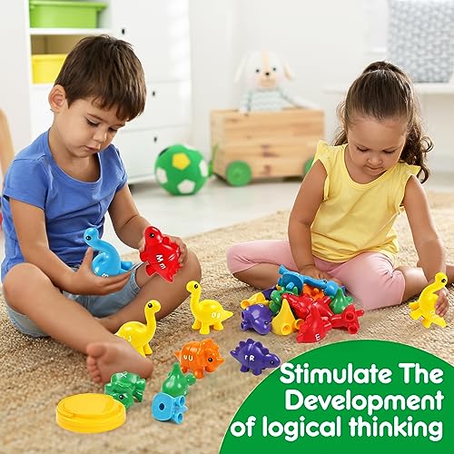 USATDD Matching Letters Dinosaur Toy – Double-Sided ABC Alphabet Game for Toddlers