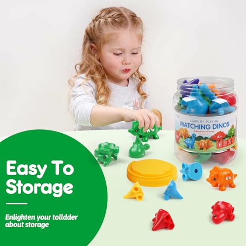 USATDD Matching Letters Dinosaur Toy – Double-Sided ABC Alphabet Game for Toddlers