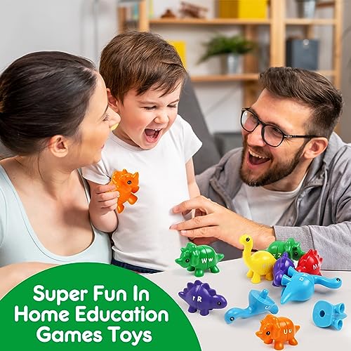 USATDD Matching Letters Dinosaur Toy – Double-Sided ABC Alphabet Game for Toddlers