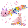 Ussybaby 5-in-1 Sensory Caterpillar Toy - Musical, Crinkle, Rattle & Plush for Newborns (0-12 Months), Pink