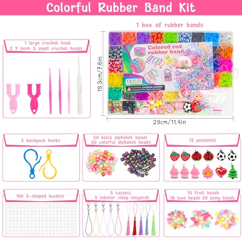 UUEMB 6000+ Rubber Band Bracelet Kit – DIY Loom Craft Set with Storage Box, Beads & Charms for Kids