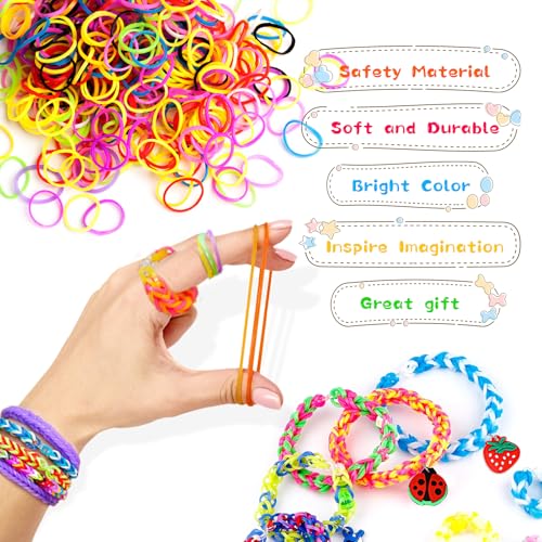 UUEMB 6000+ Rubber Band Bracelet Kit – DIY Loom Craft Set with Storage Box, Beads & Charms for Kids