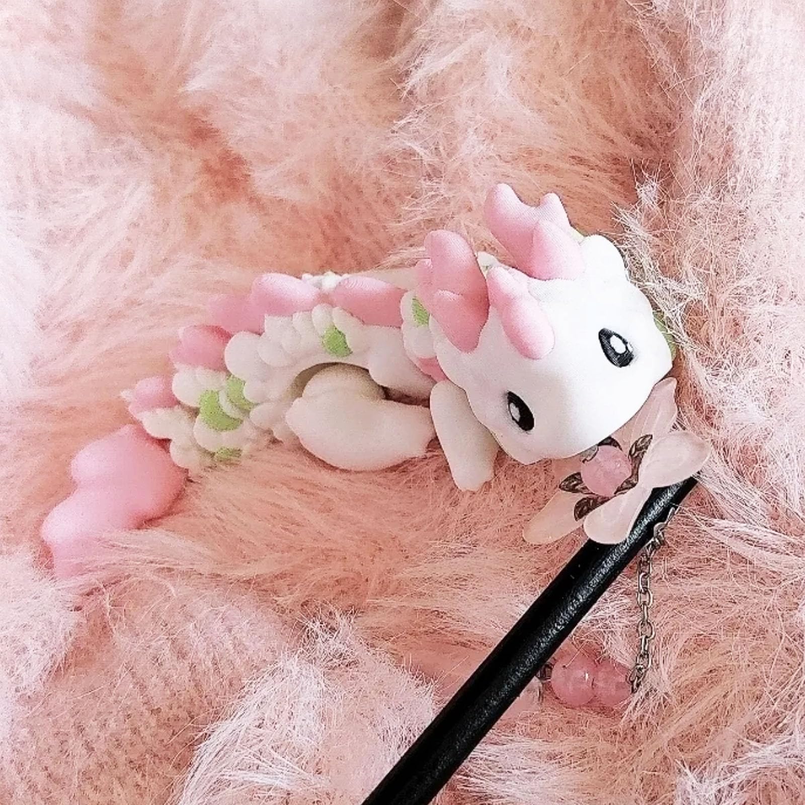UXBSTM 6" Articulated 3D Printed Dragon Fidget Toy in Blossom Pink or Rose Red – PLA Desk Decor for Fantasy Fans