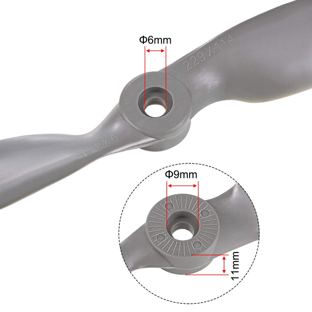 uxcell 9x4.5 Inch CW Propellers for RC Airplanes - 3 Pack with Adapter Rings