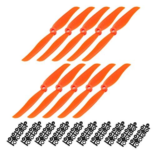 uxcell CW 6035 RC Propellers 6x3.5 Inch 2-Blade Nylon Orange with Adapter Rings (10 Pack)