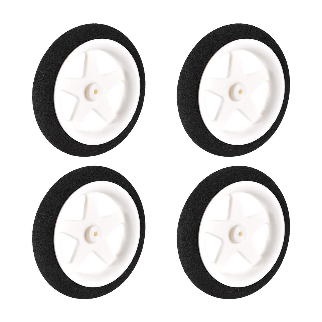 Uxcell RC Plane Micro Sport Wheels (4 Pack) - 3 Inch Diameter, 0.07 Inch Axle Hole