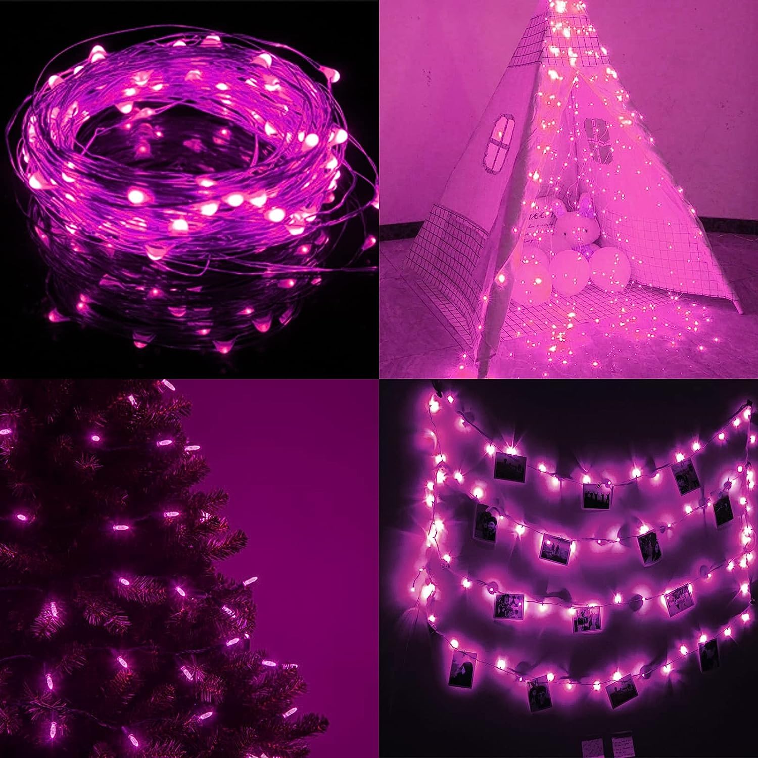 UZER 10-Pack Pink LED Balloons - 20 Inch Glow Bubble Balloons for Parties, Weddings, Birthdays & More