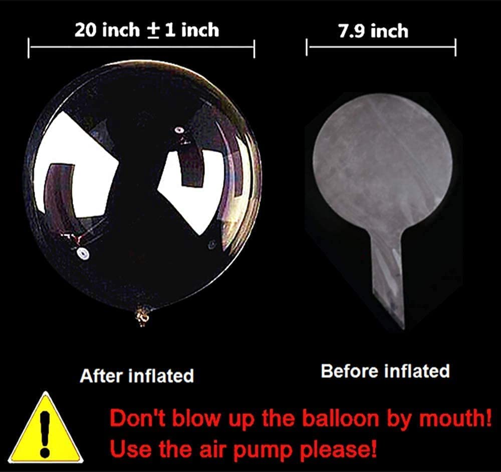 UZER 10-Pack Pink LED Balloons - 20 Inch Glow Bubble Balloons for Parties, Weddings, Birthdays & More