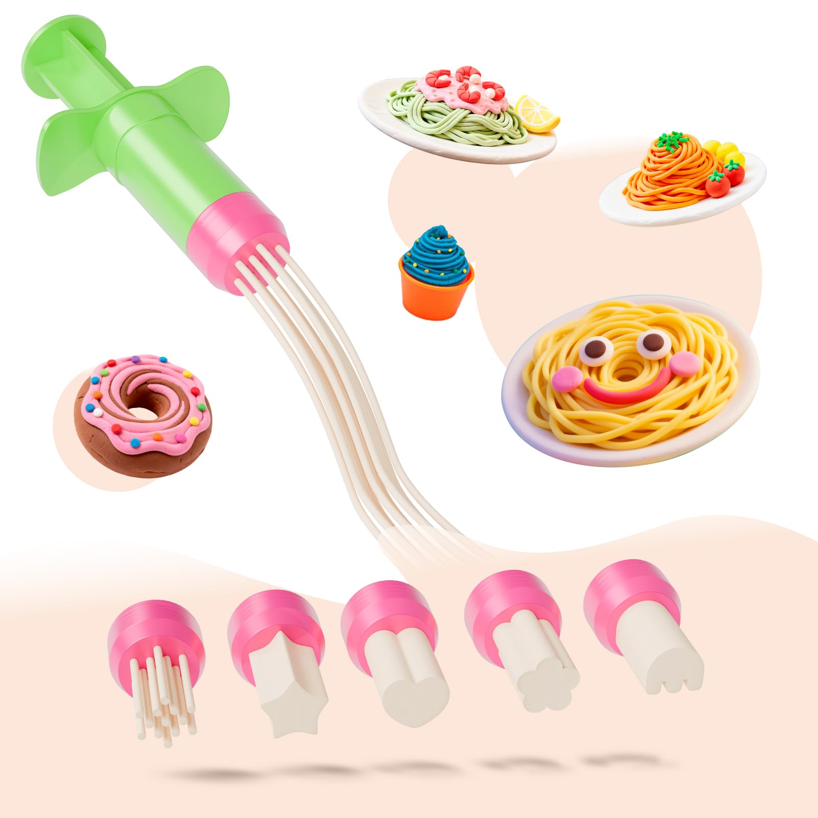 Vaike kauss 41-Piece Dough Toy Set for Kids – Burger, Ice Cream, Cookie Molds, Roller, Cutters & Storage Bag