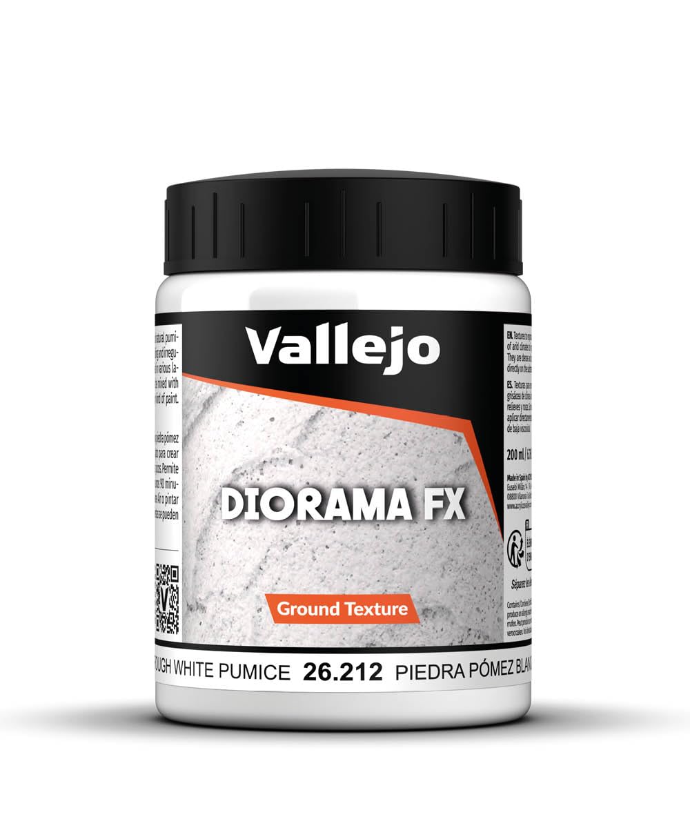Vallejo Diorama FX Rough White Pumice 200ml – Acrylic Texture for Modelers