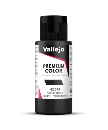 Vallejo Premium RC Candy Black 60ml Airbrush Paint – Acrylic-Polyurethane Hybrid for Models