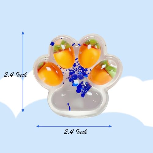 VANNYVANYA 4-Pack Taba Squishy Fruit Fidget Toys – Cat Paw Stress Relief Squeeze Balls