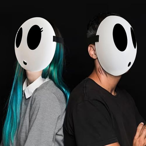 Varuotu White Anime Mask – Adjustable Cosplay Face Mask for Halloween & Costume Parties