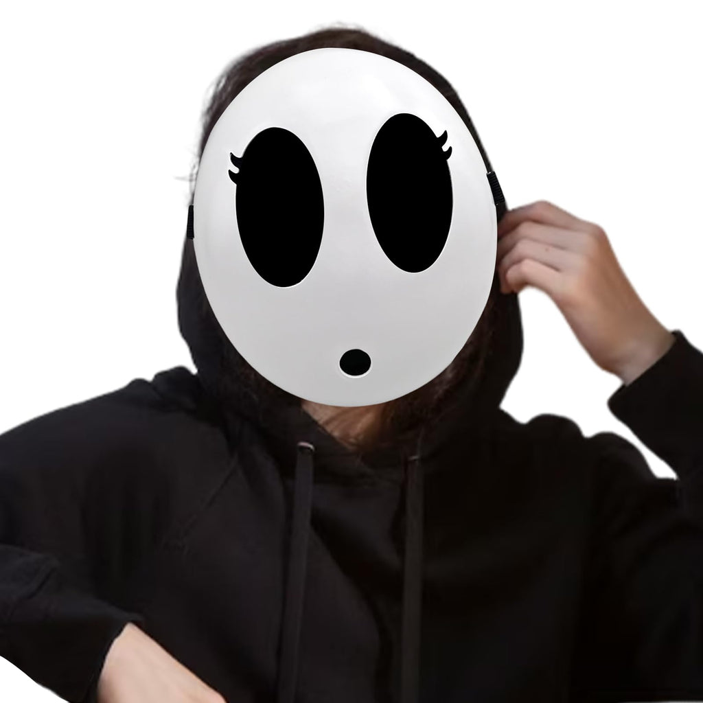 Varuotu White Anime Mask – Adjustable Cosplay Face Mask for Halloween & Costume Parties
