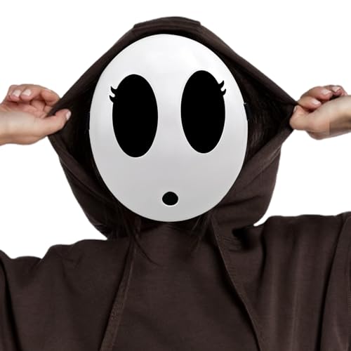 Varuotu White Anime Mask – Adjustable Cosplay Face Mask for Halloween & Costume Parties