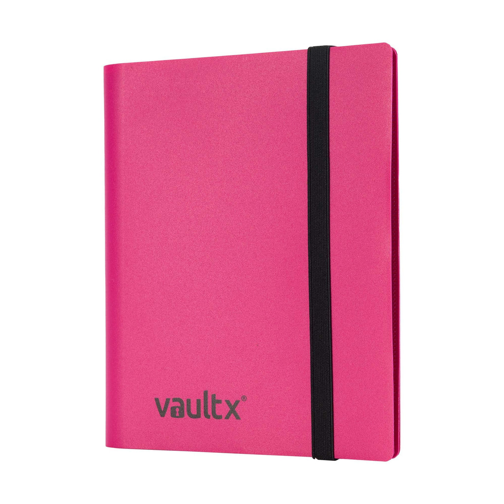 Vault X 4 Pocket Pink Strap Binder – Holds 160 Trading Cards with Side-Loading Pages