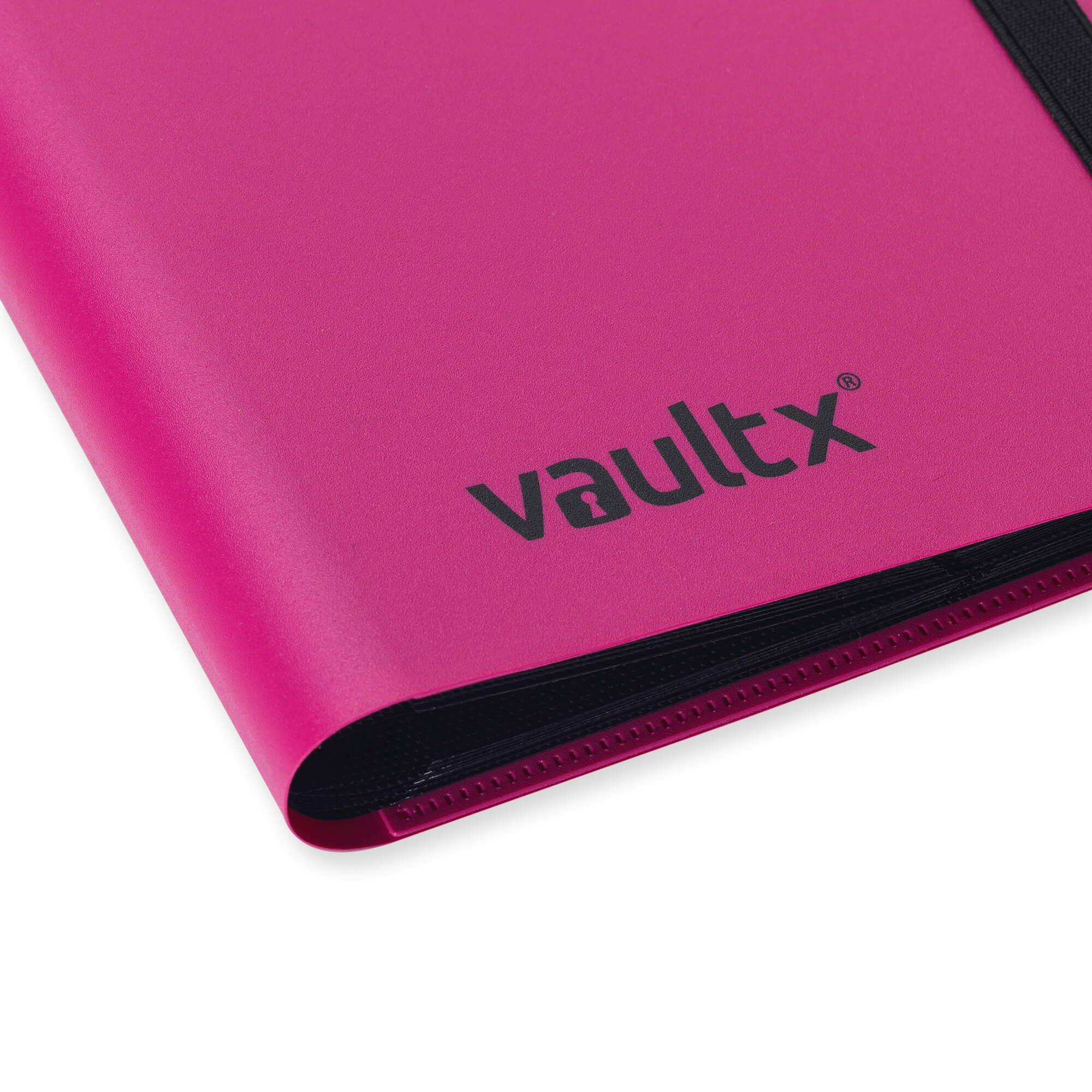 Vault X 4 Pocket Pink Strap Binder – Holds 160 Trading Cards with Side-Loading Pages