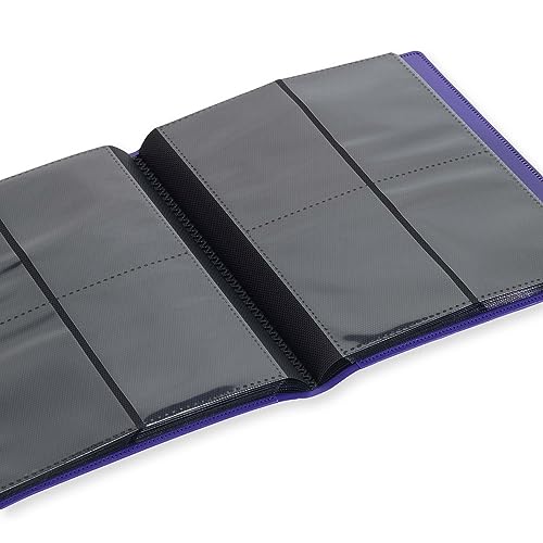 Vault X 4 Pocket Strap Binder – Holds 160 Standard Trading Cards, Purple, Side-Loading Pages