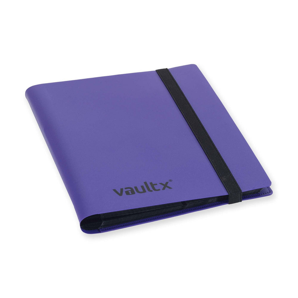 Vault X 4 Pocket Strap Binder – Holds 160 Standard Trading Cards, Purple, Side-Loading Pages