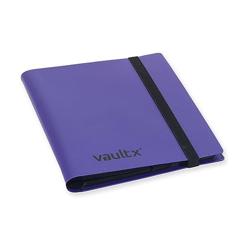 Vault X 4 Pocket Strap Binder – Holds 160 Standard Trading Cards, Purple, Side-Loading Pages