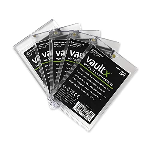 Vault X 75pt Magnetic Card Holders (5 Pack) – Clear UV-Protective One-Touch Cases