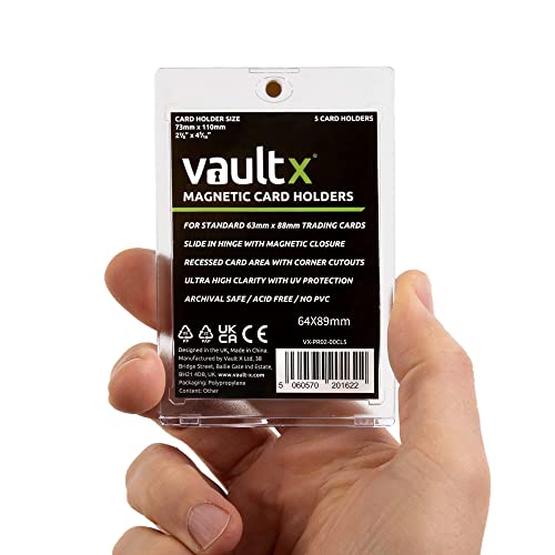 Vault X 75pt Magnetic Card Holders (5 Pack) – Clear UV-Protective One-Touch Cases