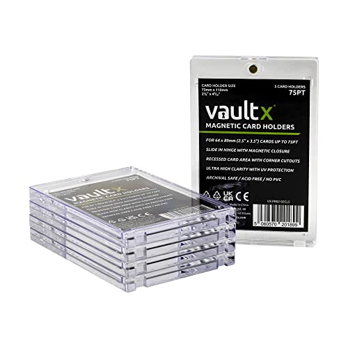 Vault X 75pt Magnetic Card Holders (5 Pack) – Clear UV-Protective One-Touch Cases