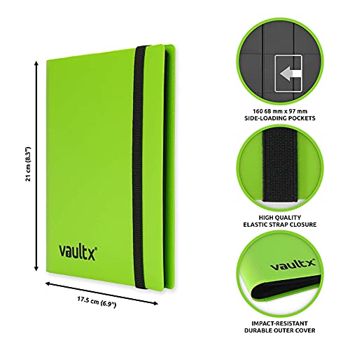 Vault X Green 4-Pocket Strap Binder – Holds 160 Standard Trading Cards