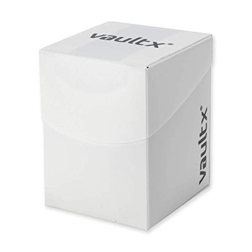 Vault X Large Deck Box with 150 Black Sleeves, Fits 100+ Sleeved Cards, White