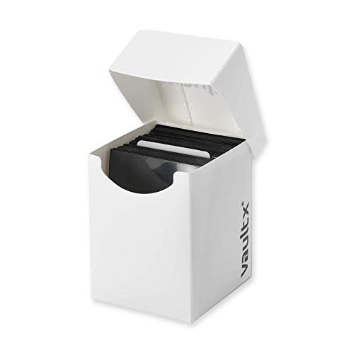 Vault X Large Deck Box with 150 Black Sleeves, Fits 100+ Sleeved Cards, White