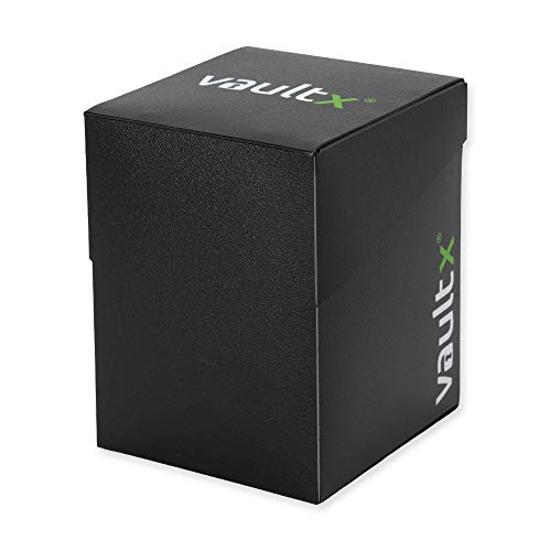 Vault X Large Deck Box with 150 Sleeves - Fits 100+ Sleeved Trading Cards (Black)