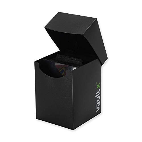 Vault X Large Deck Box with 150 Sleeves - Fits 100+ Sleeved Trading Cards (Black)