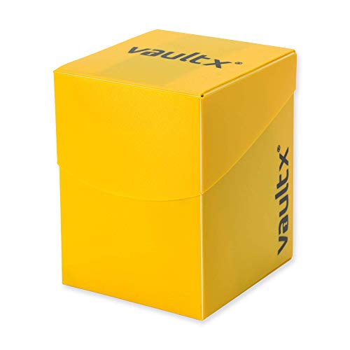 Vault X Large Deck Box (Yellow) with 150 Card Sleeves – Holds 100+ Sleeved Cards