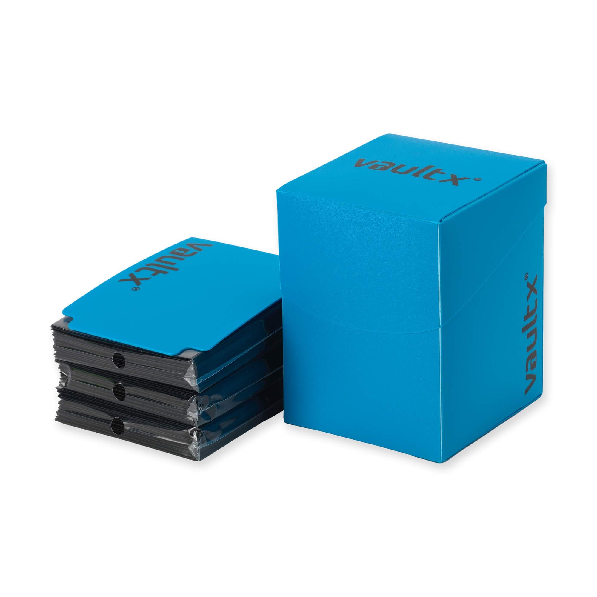 Vault X Large Standard Deck Box (Blue) - Includes 150 Sleeves and Divider | Fits 100+ Sleeved Cards
