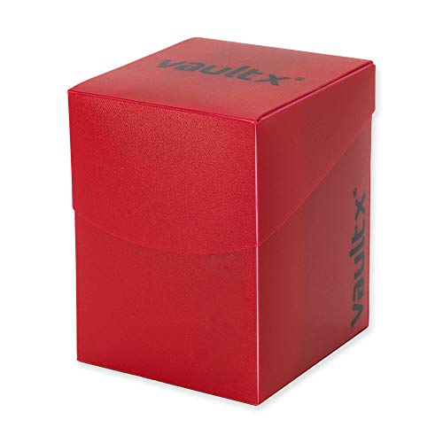 Vault X Large Standard Deck Box (Red) with 150 Black Sleeves & Divider – Fits 100+ Sleeved Cards