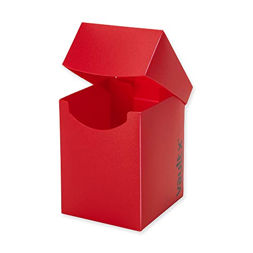 Vault X Large Standard Deck Box (Red) with 150 Black Sleeves & Divider – Fits 100+ Sleeved Cards