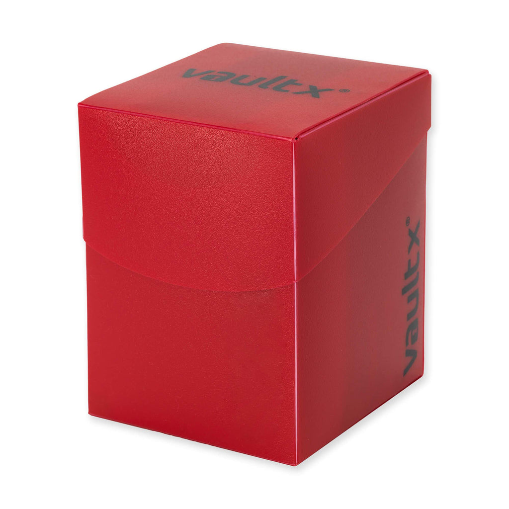 Vault X Large Standard Deck Box (Red) with 150 Black Sleeves & Divider – Fits 100+ Sleeved Cards