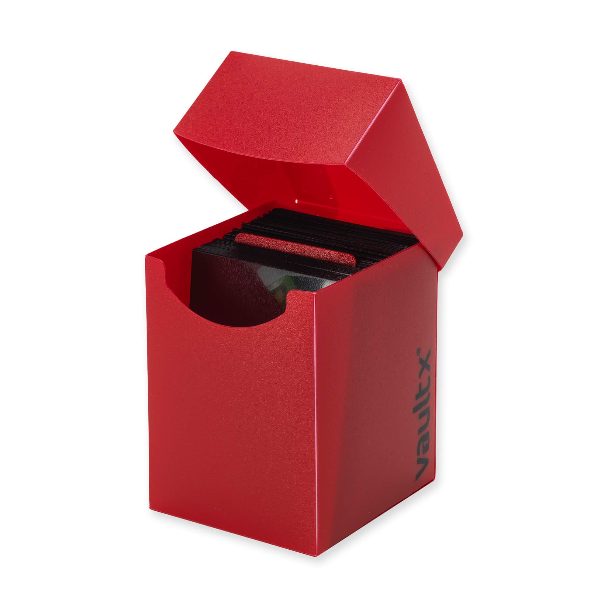 Vault X Large Standard Deck Box (Red) with 150 Black Sleeves & Divider – Fits 100+ Sleeved Cards