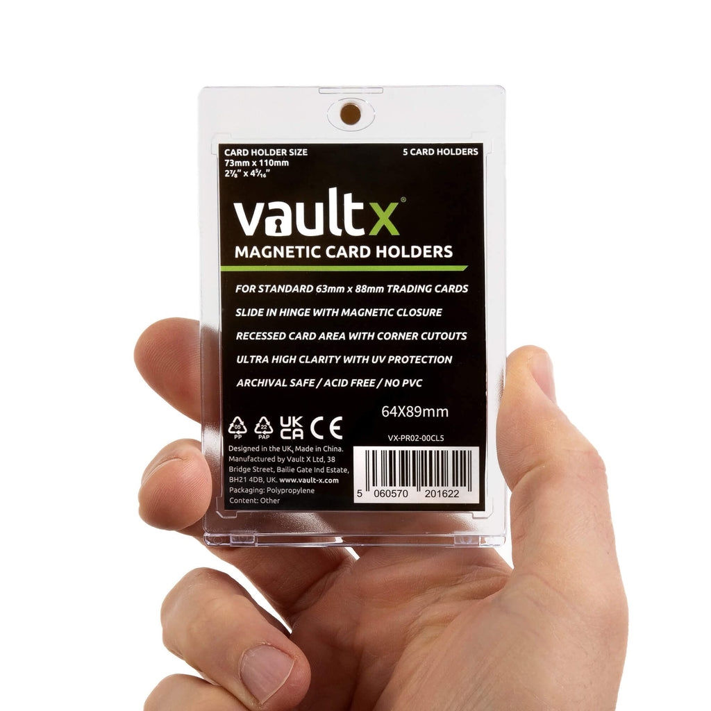 Vault X Magnetic Card Holder 55pt (5-Pack) – Clear One Touch Hard Case with UV Protection for Trading Cards