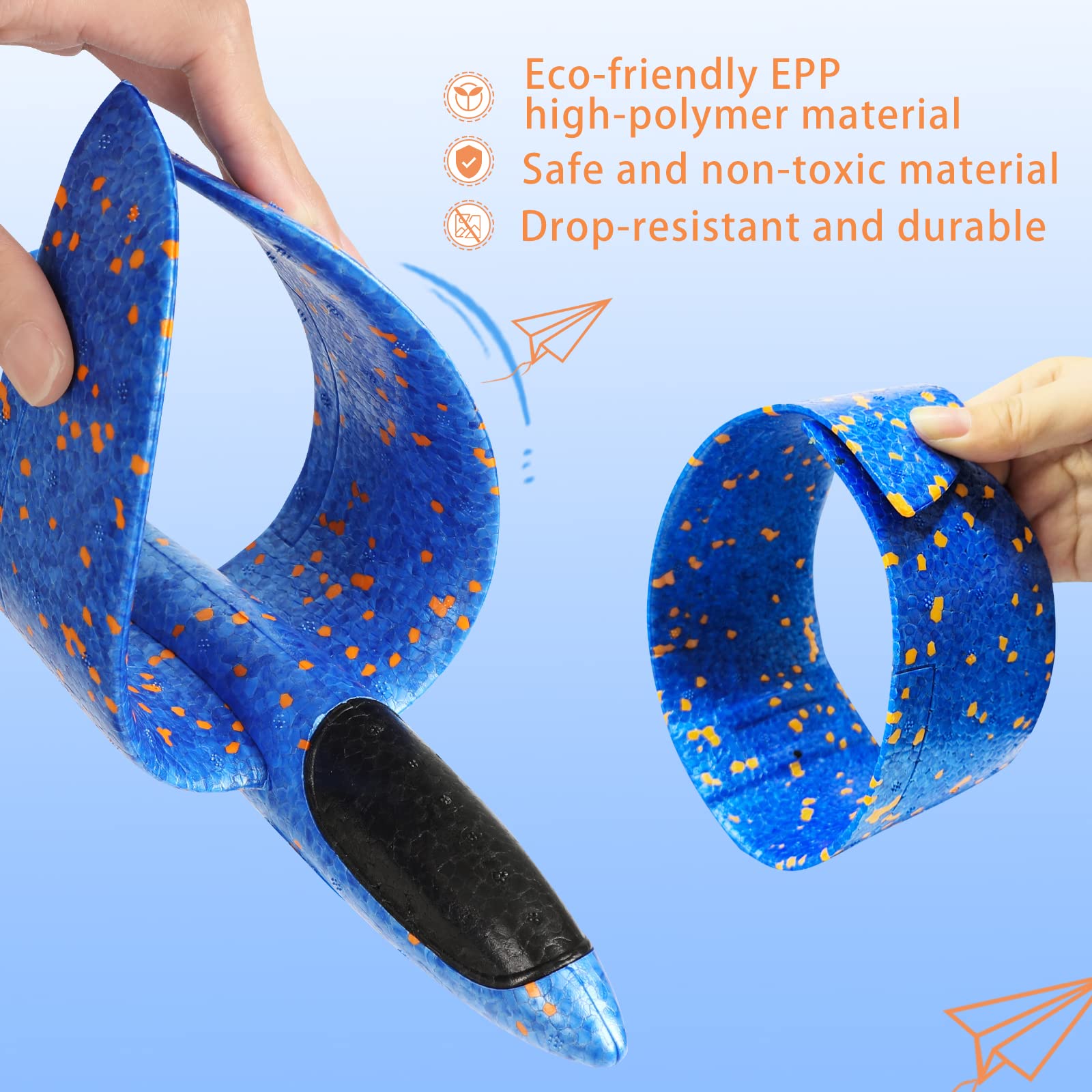 VCOSTORE 2 Pack Catapult Foam Airplanes - 13.3'' EPP Glider Planes for Kids, Dual Flight Modes, Waterproof Outdoor Toy for Ages 3-12