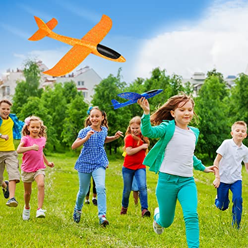 VCOSTORE 2 Pack Catapult Foam Airplanes - 13.3'' EPP Glider Planes for Kids, Dual Flight Modes, Waterproof Outdoor Toy for Ages 3-12