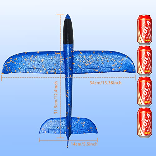 VCOSTORE 2 Pack Foam Airplanes for Kids – 13.3'' Hand Throwing Glider Planes, EPP Foam, Quick Assembly, Outdoor Toy for Ages 3-12