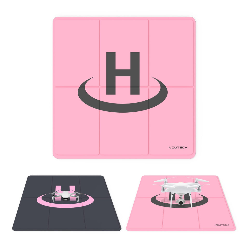 VCUTECH 25-Inch Weighted Drone Landing Pad – Waterproof PU PVC, Double-Sided, Portable for DJI Mini 3 Pro, Mavic 3, Air 2/2S, Mini 2, FPV, Avata (Pink)