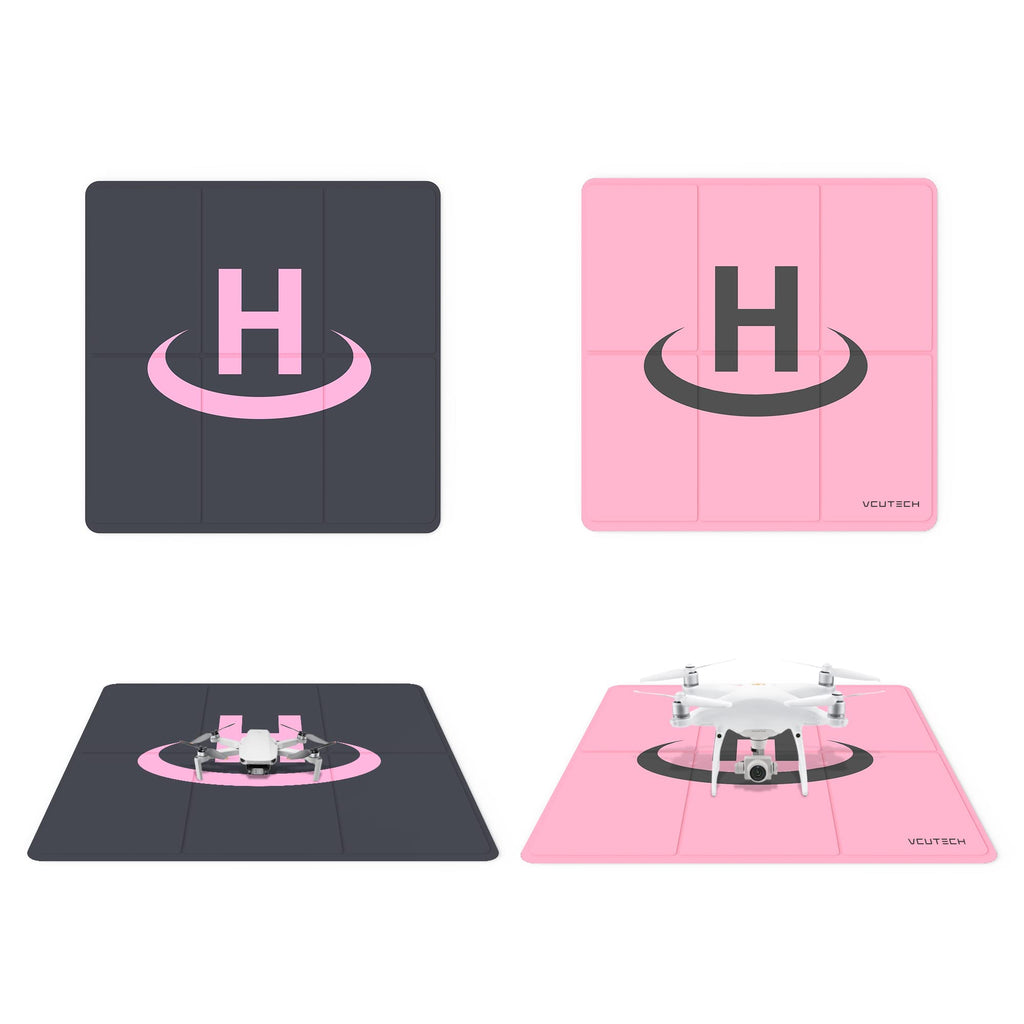 VCUTECH 25-Inch Weighted Drone Landing Pad – Waterproof PU PVC, Double-Sided, Portable for DJI Mini 3 Pro, Mavic 3, Air 2/2S, Mini 2, FPV, Avata (Pink)