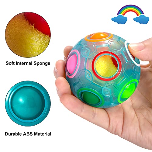 Vdealen Magic Rainbow Puzzle Ball 2-Pack - Brain Teaser Fidget Toy for Kids Teens Adults - Portable Stress Relief Toy