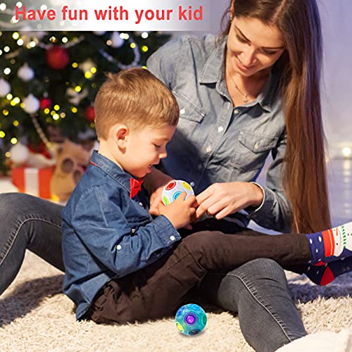 Vdealen Magic Rainbow Puzzle Ball 2-Pack - Brain Teaser Fidget Toy for Kids Teens Adults - Portable Stress Relief Toy