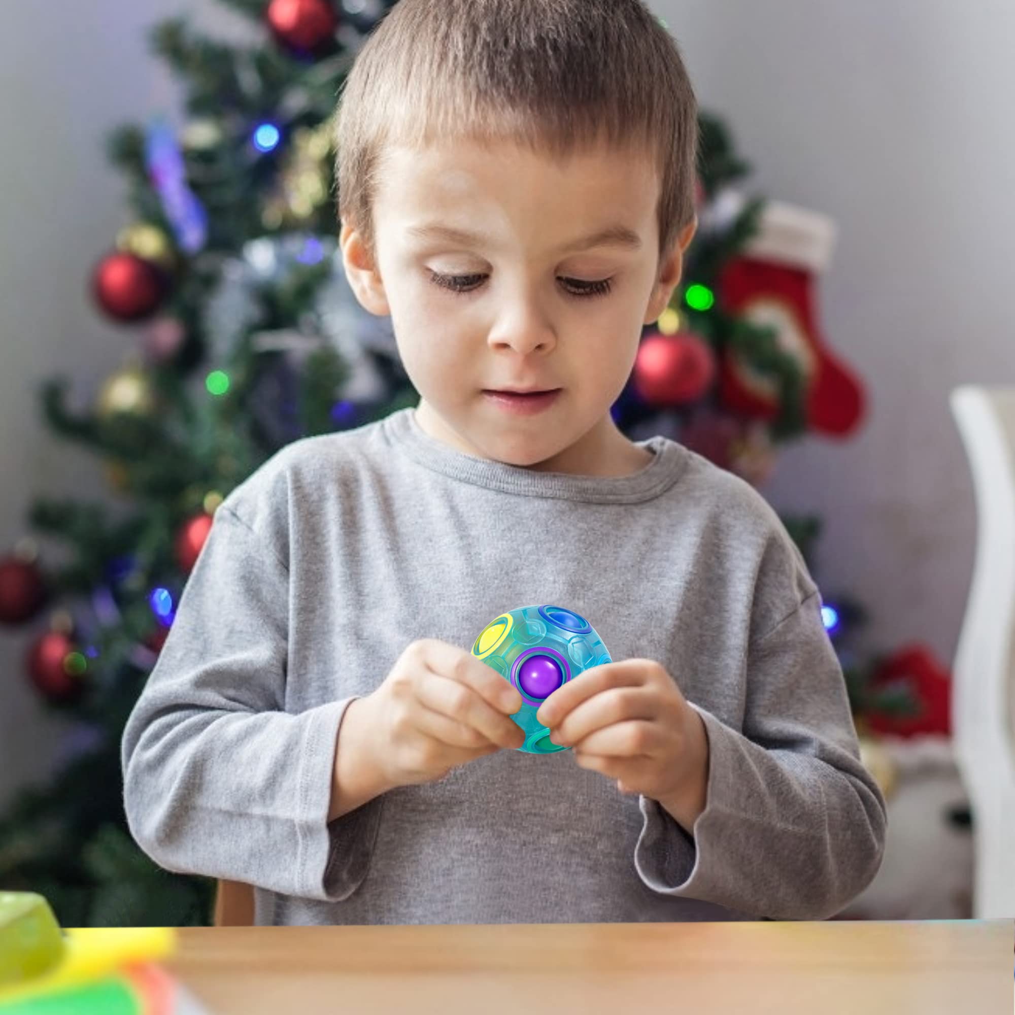 Vdealen Magic Rainbow Puzzle Ball 2-Pack - Brain Teaser Fidget Toy for Kids Teens Adults - Portable Stress Relief Toy