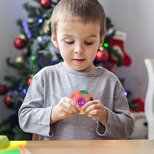Vdealen Magic Rainbow Puzzle Ball 2-Pack – Brain Teaser Fidget Toy for Kids Teens Adults