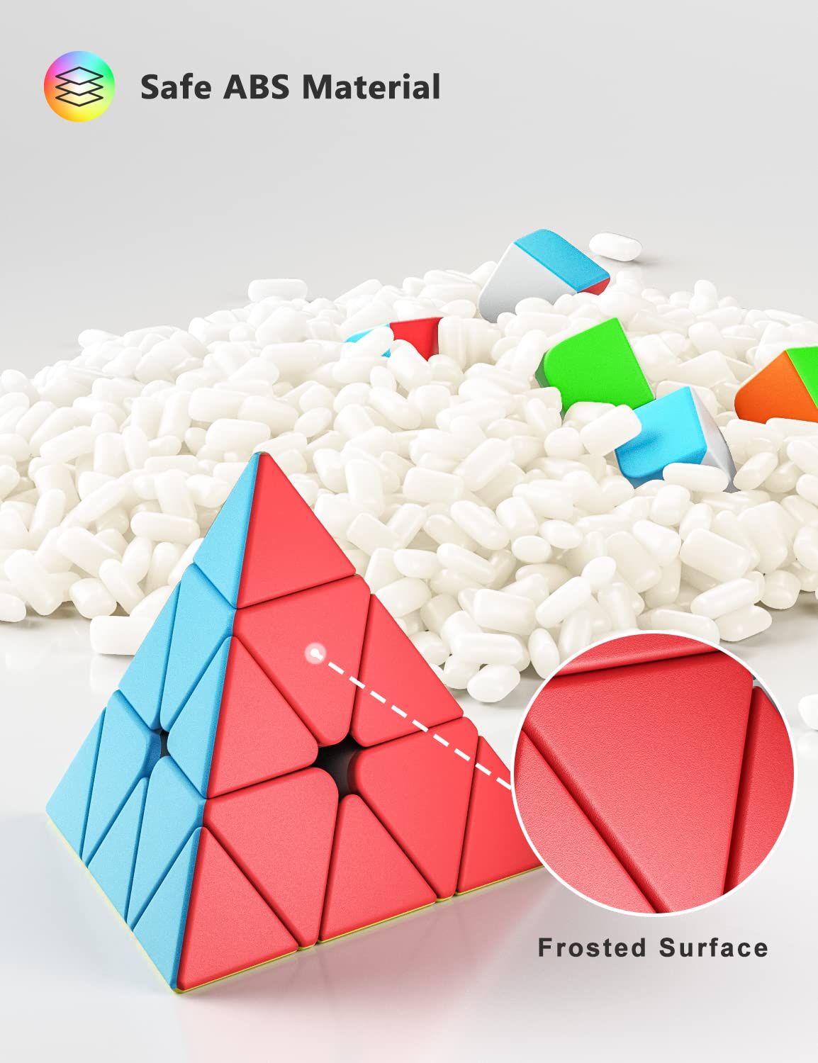 Vdealen Speed Cube Set: 2x2, 3x3, Pyramid Stickerless Puzzles for All Ages