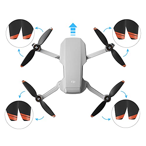 VEALONO 16-Pack Orange Replacement Propellers for DJI Mini 2 / Mini SE / Mini 2 SE / Mini 4K – Low-Noise Quick-Release Blades with Screws & Screwdriver